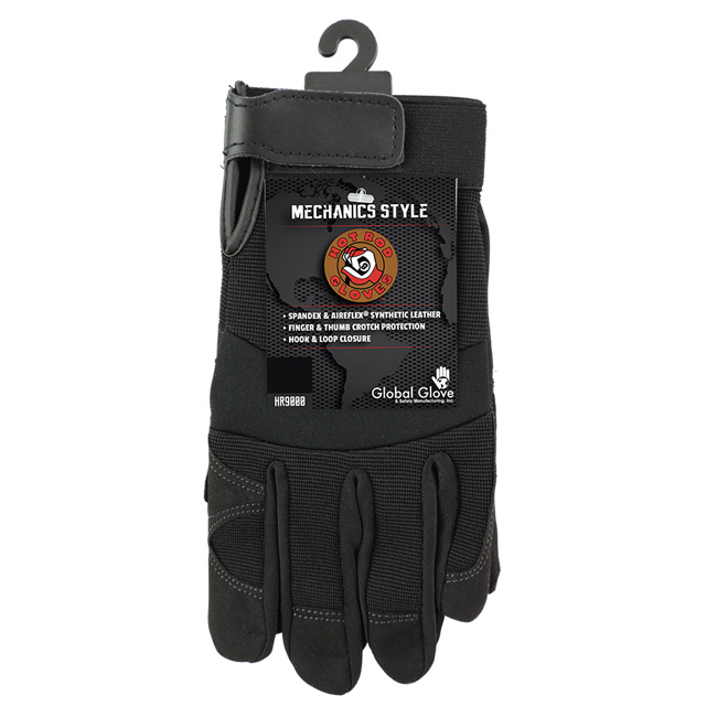 Global Glove Hot Rod Synthetic Leather Mechanics Gloves from Columbia Safety