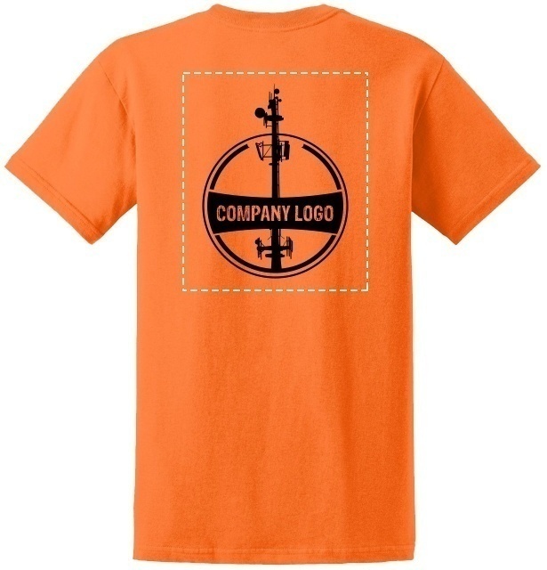 Custom Company Logo Hi-Vis Orange T-Shirt from Columbia Safety