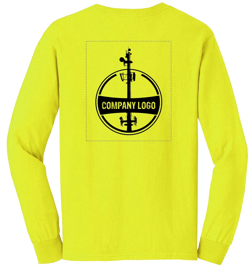 Custom Company Logo Hi-Vis Yellow Long Sleeve T-Shirt from Columbia Safety
