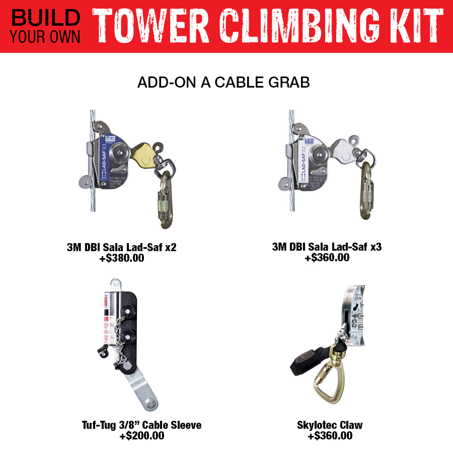 GME Supply 90099 Build Your Own Tower Climbing Kit - Add-On Cable Grab from Columbia Safety