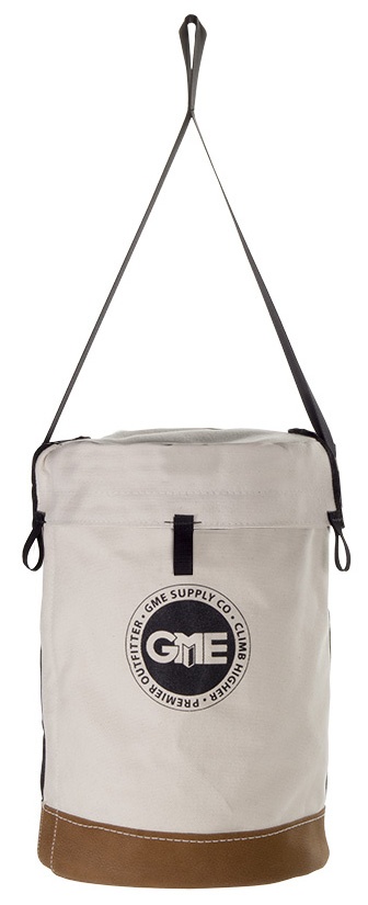 GME Supply 100 lb Leather Bottom Canvas Bucket with Connection Points from Columbia Safety