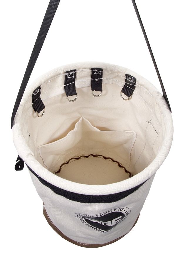 GME Supply 5104VTPD Leather Bottom Canvas Bucket with Connection Points from Columbia Safety