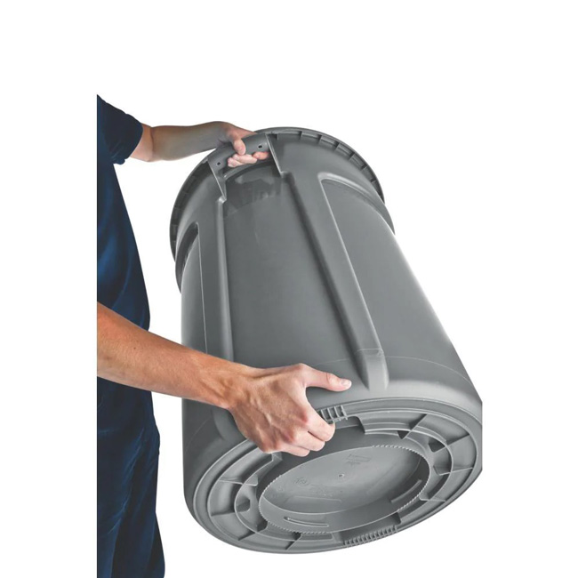 Rubbermaid Brute 44 Gallon Grey Round Vented Trash Can from Columbia Safety