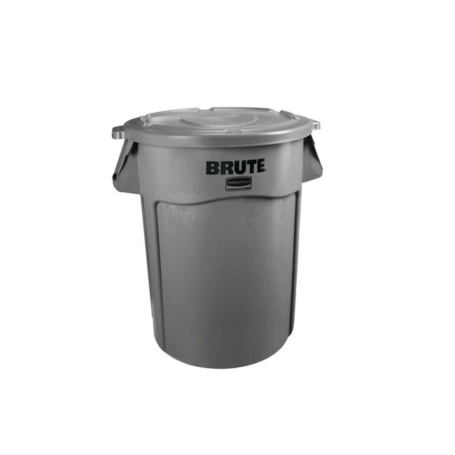 Rubbermaid Brute 44 Gallon Grey Round Vented Trash Can from Columbia Safety