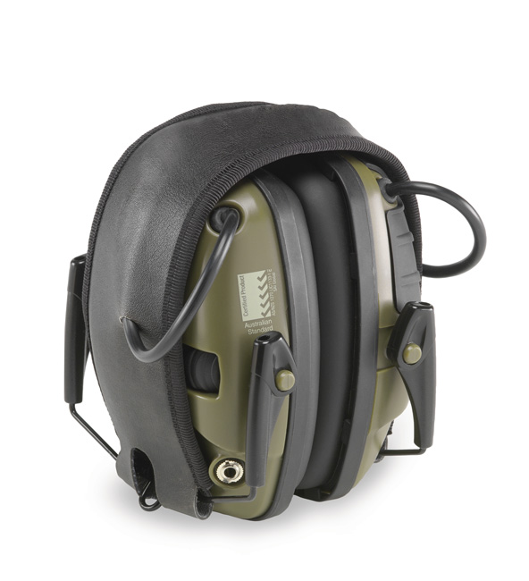 Honeywell Sport Hunter Green Over-the-Head Electronic Earmuffs from Columbia Safety