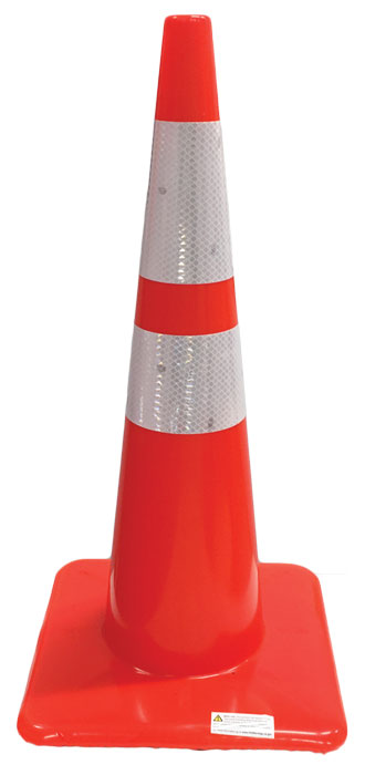 28-inch Reflective Vinyl Traffic Cone from Columbia Safety