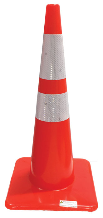 Reflective Traffic Cone 28 inch 7 Pound with Reflective Collars from Columbia Safety