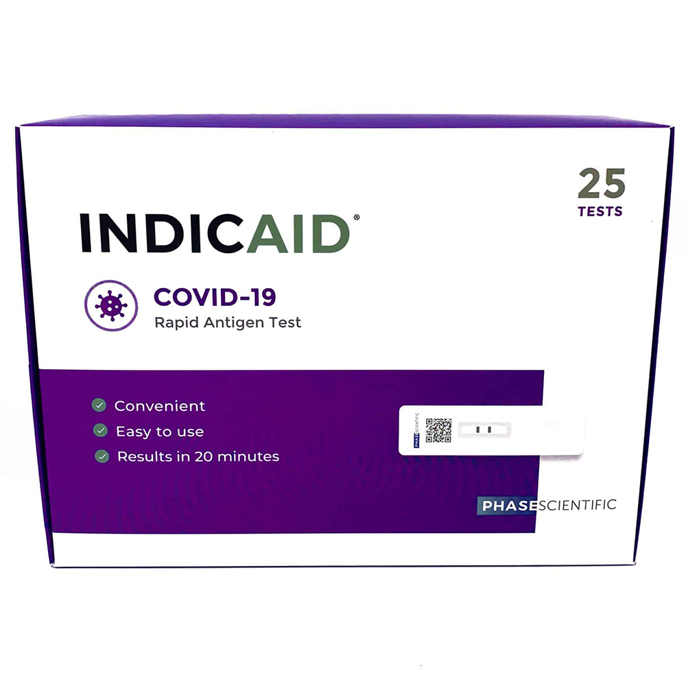 Indicaid Covid-19 Rapid Antigen Test (Box of 25) from Columbia Safety