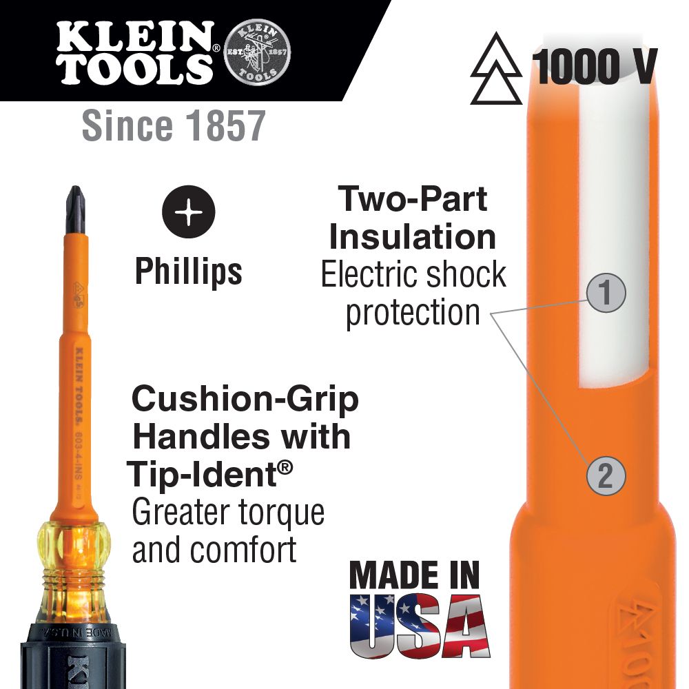 Klein Tools 1000V 2 Piece Screwdriver Set from Columbia Safety