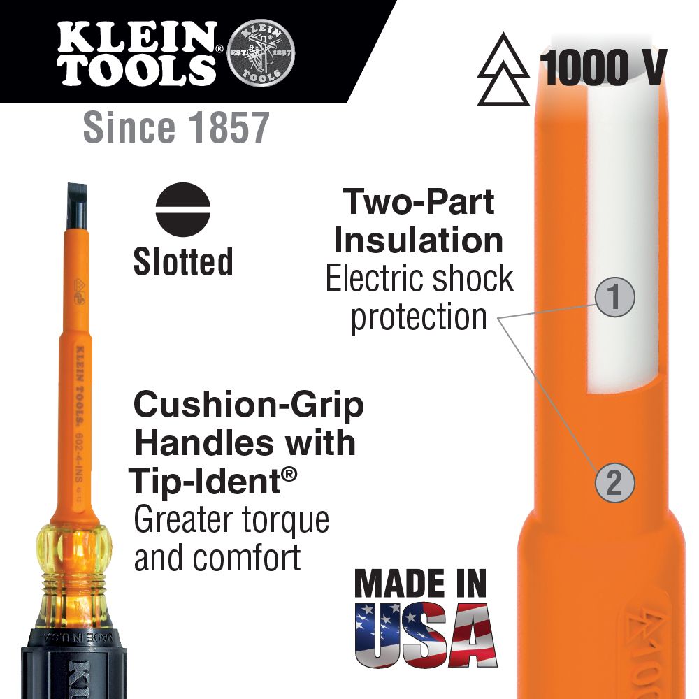 Klein Tools 1000V 2 Piece Screwdriver Set from Columbia Safety