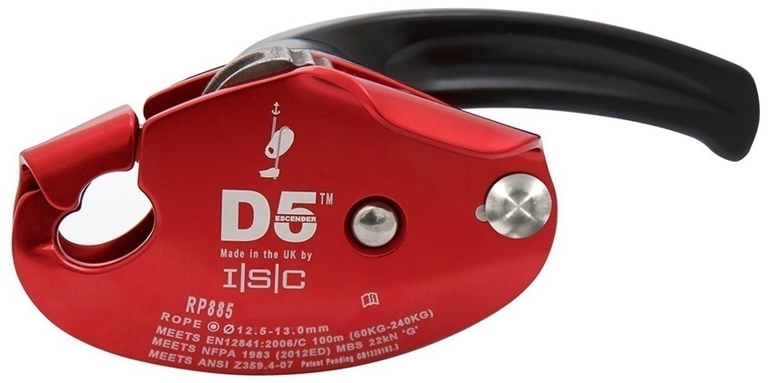 The ISC D5 Work Rescue Descender has been designed for use on 1/2 inch rope. from Columbia Safety