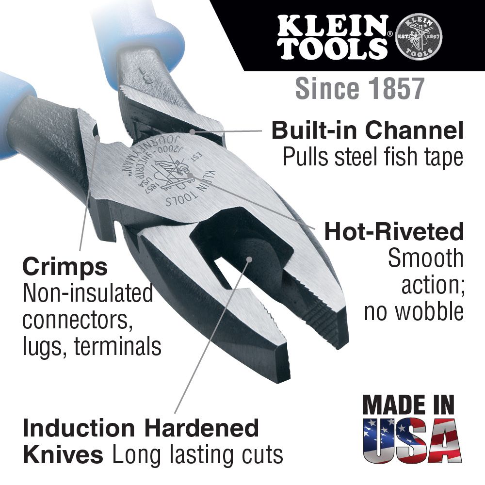 Klein Tools J2000-9NECRTP High-Leverage Side-Cutting Pliers from Columbia Safety