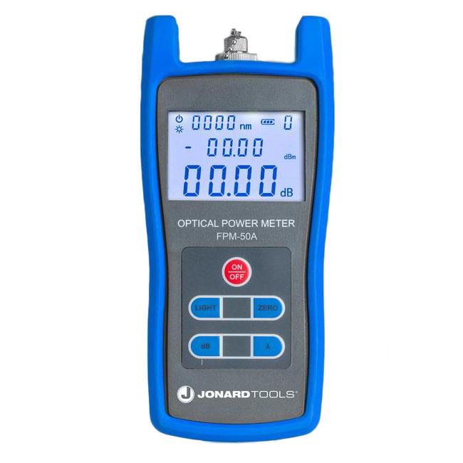 Jonard Fiber Optic Power Meter (-50 to +26 dBm) with FC/SC/LC Adapters from Columbia Safety