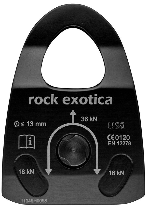 Rock Exotica P22D-B Machined Rescue Double Pulley - Black from Columbia Safety