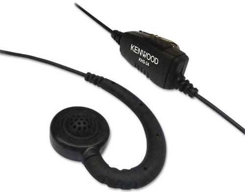 Kenwood KHS-34 C-Ring Headset with In-Line Push-to-Talk Mic from Columbia Safety