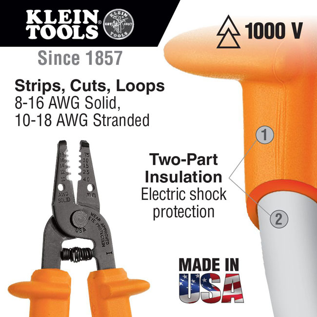 Klein Tools Insulated Wire Stripper and Cutter from Columbia Safety