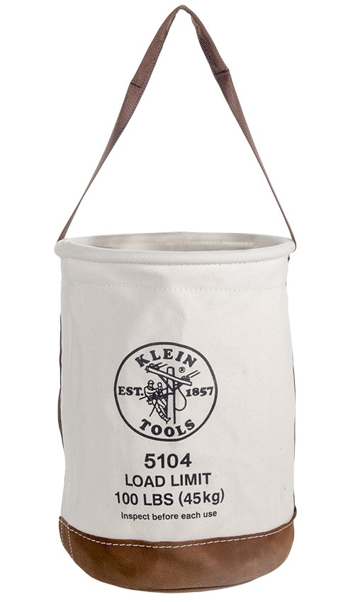 Klein Tools 5104 100 lb Leather Bottom Canvas Bucket from Columbia Safety