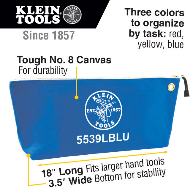 Klein Tools Large Canvas Zipper Bag (3 Pack) from Columbia Safety