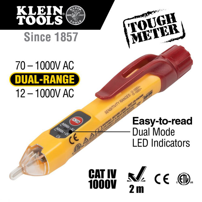 Klein Tools NCVT-2P Dual Range Non-Contact Voltage Tester from Columbia Safety