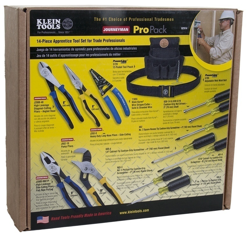 92914 Klein Tools 14 Piece Professional Apprentice Tool Set