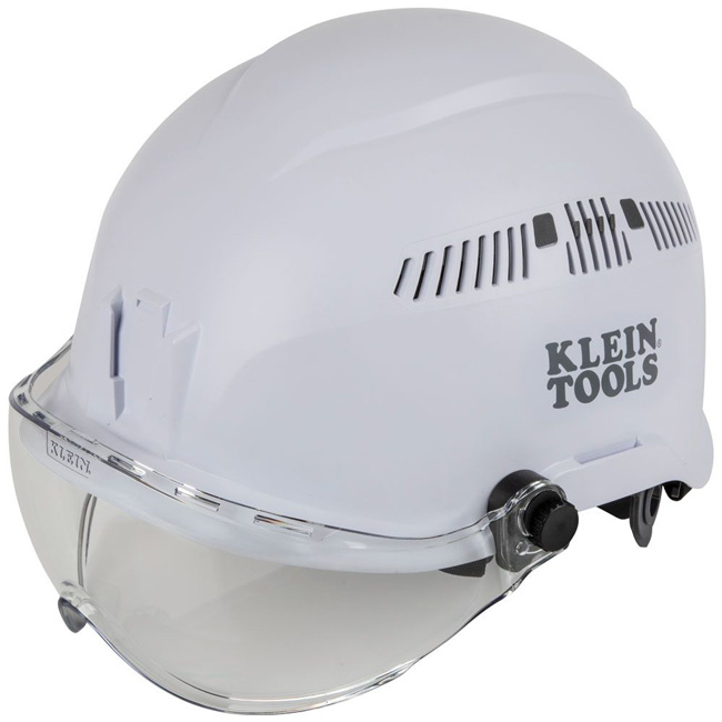 Klien Tools White Vented Helmet with Visor Kit from Columbia Safety