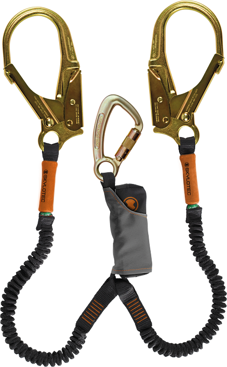 Skylotec SkySafe Pro Flex Y Twin Leg Lanyard with Steel Rebar Hooks from Columbia Safety