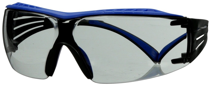 3M SecureFit 400 Series SF407XSGAF Safety Glasses with Blue/Gray Temples & Indoor/Outdoor Gray Scotchgard Anti-Fog/Anti-Scratch Lens from Columbia Safety