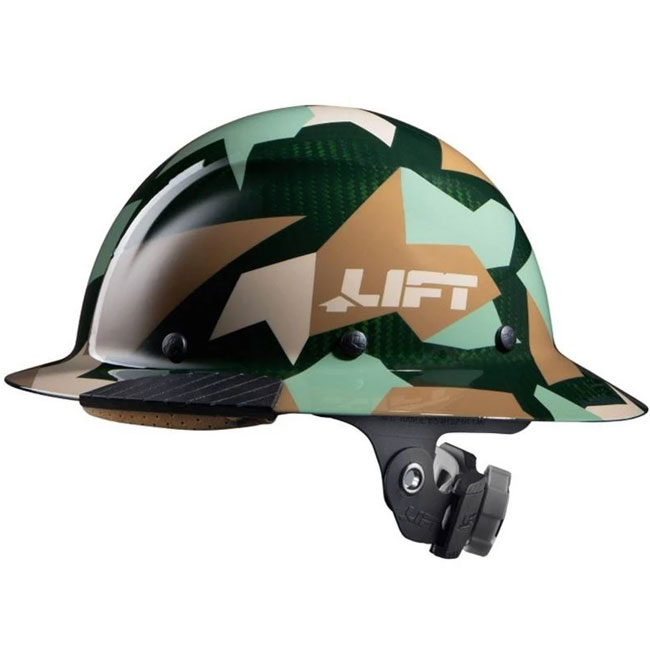 Lift Safety DAX Carbon Fiber Jungle Camo Full Brim Hard Hat from Columbia Safety