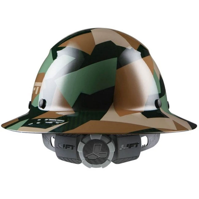 Lift Safety DAX Carbon Fiber Jungle Camo Full Brim Hard Hat from Columbia Safety