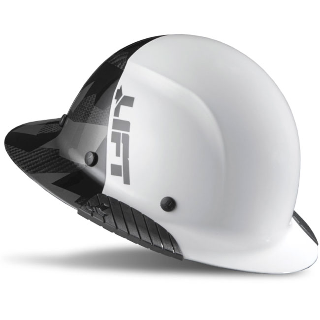 Lift Safety DAX Carbon Fiber 50/50 White/Black Camo Full Brim Hard Hat from Columbia Safety
