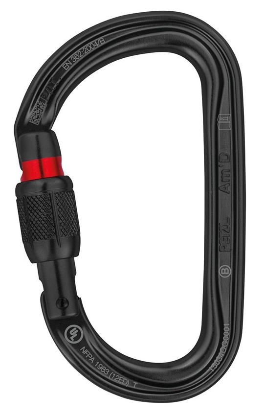 Petzl Am'D ScrewLock Black Aluminum Carabiner Columbia Safety