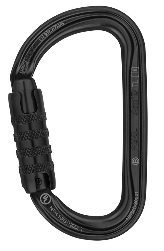 Petzl Am'D TriactLock Black Aluminum Carabiner Columbia Safety