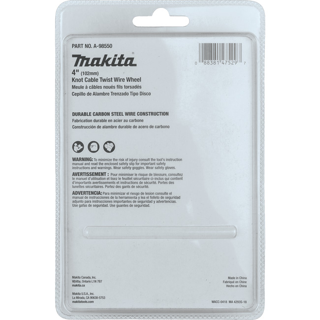 Makita 4 Inch Knot Cable Twist Wire Wheel from Columbia Safety