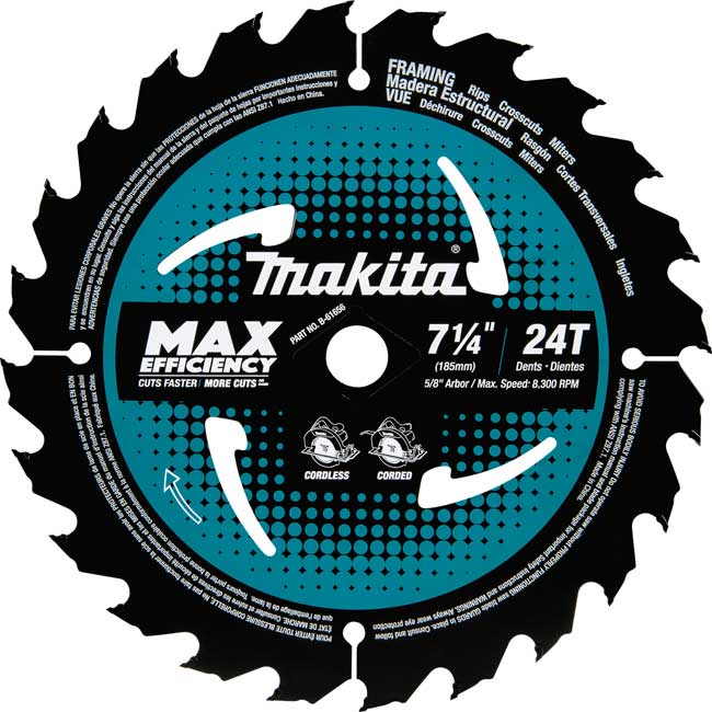 Makita 7-1/4 Inch Carbide-Tipped Max Efficiency Circular Saw Blade (10 Pack) from Columbia Safety