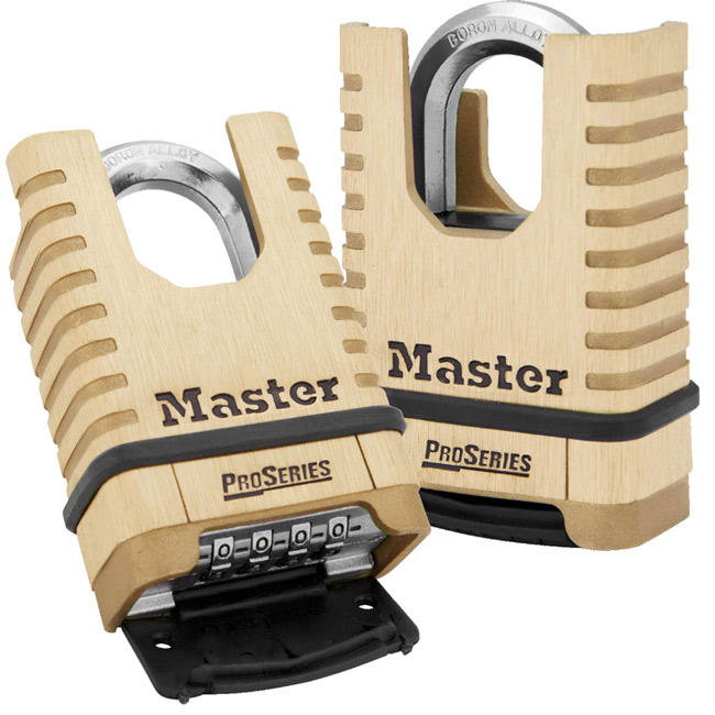 Master Lock 2-1/4 Inch (57mm) ProSeries Shrouded Brass Resettable Combination Padlock from Columbia Safety