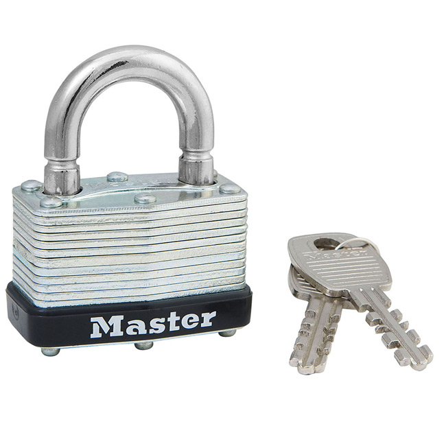 Master Lock 1-3/4 Inch (44mm) Laminated Steel Warded Padlock with Breakaway Shackle (Keyed Alike) from Columbia Safety