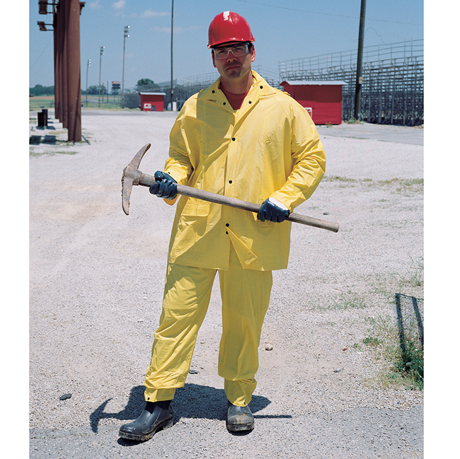 MCR Safety .20mm Squall 3 piece Yellow PVC suit with Detachable Hood, Snap Front Jacket & Bib Pant from Columbia Safety