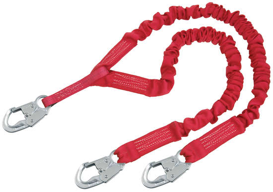 Protecta 1340141 Pro Stretch Twin Leg Lanyard with Snap Hooks from Columbia Safety