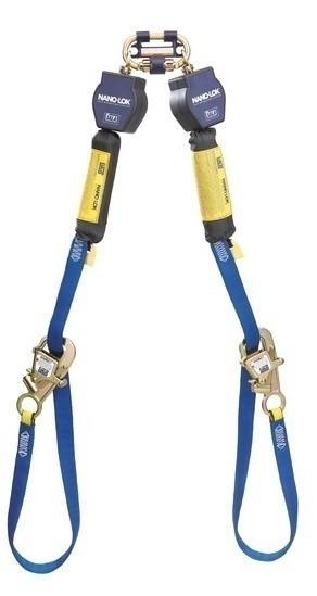 DBI Sala Nano-Lok Web Tie-Back Twin Leg Quick Connect SRL from Columbia Safety
