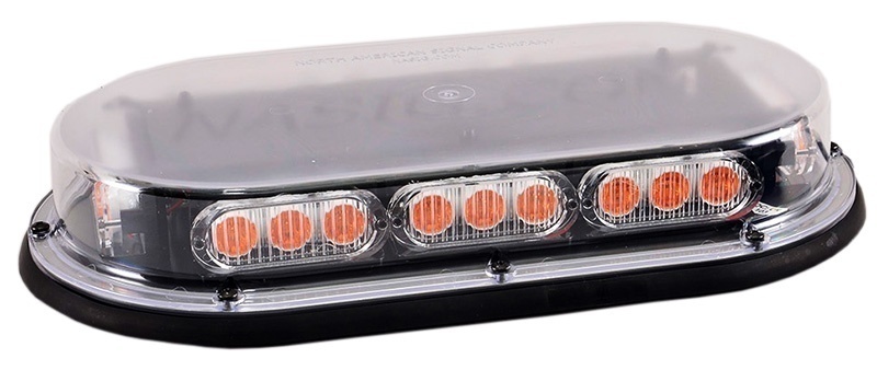 North American Signal Mini LED Light Bar with Upgraded Optics - Permanent Mount - Amber from Columbia Safety