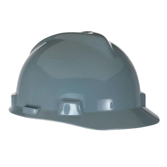 MSA V-Gard Slotted Hard Hat, Navy/Gray with Fas-Trac III Suspension from Columbia Safety