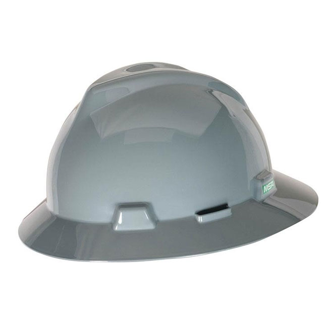 MSA V-Gard Protective Full Brim Hard Hat w/Fas-Trac Ratchet Suspension-White from Columbia Safety