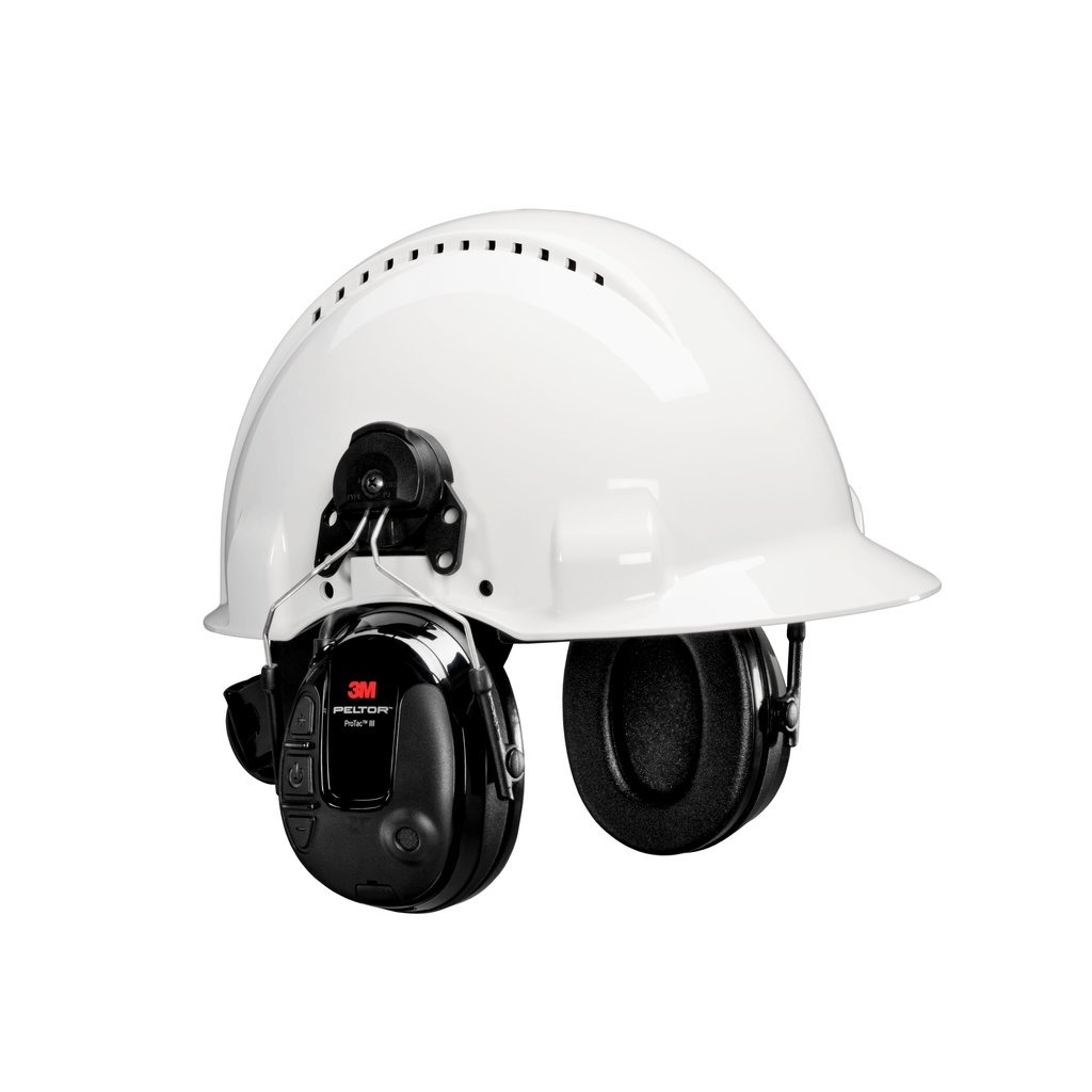 3M PELTOR ProTac III Slim Headset, Black, Hard Hat Attachment from Columbia Safety