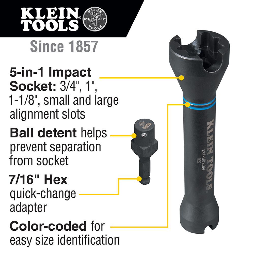 Klein Tools 5-in-1 Impact Socket  from Columbia Safety