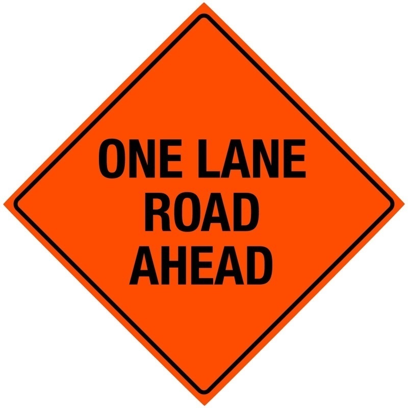 Bone Safety Hi-Intensity Reflective Sign 'One Lane Road Ahead'  from Columbia Safety