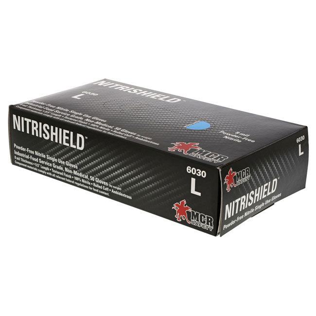 MCR Safety 6030 NitriShield Disposable Grade Gloves-8 Mil (Box of 50) from Columbia Safety