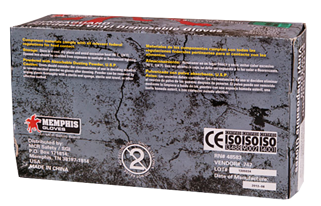MCR Safety 5025 Sensaguard 6.5 Mil Powdered Disposable Vinyl (Box 100) from Columbia Safety