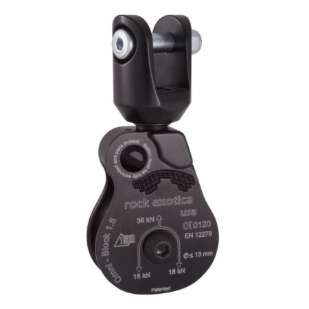 Rock Exotica P51 SH Omni-Block Swivel Pulley, 1.5" Shackle Top from Columbia Safety