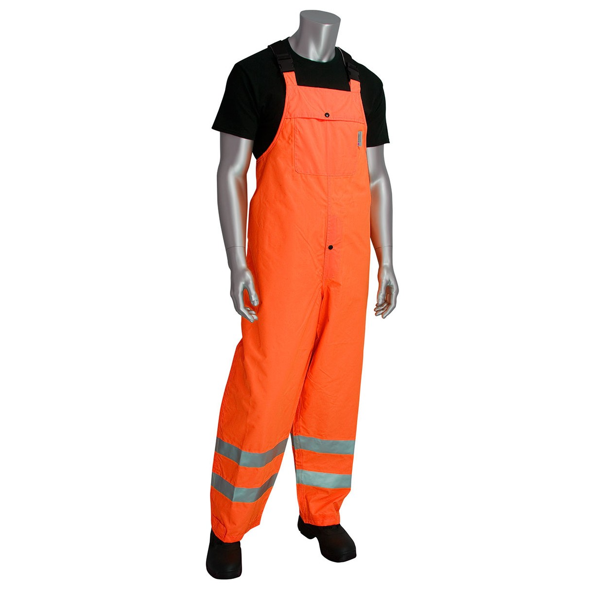 PIP 353 Class E Heavy Duty Waterproof Breathable Rain Bib - Orange from Columbia Safety
