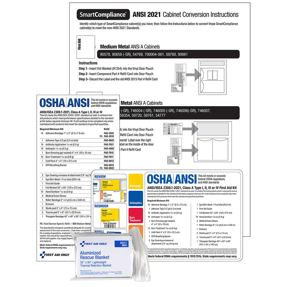 First Aid Only SmartCompliance ANSI A 2021 Conversion Kit from Columbia Safety